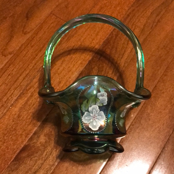 Fenton Hand painted Basket - Picture 1 of 4